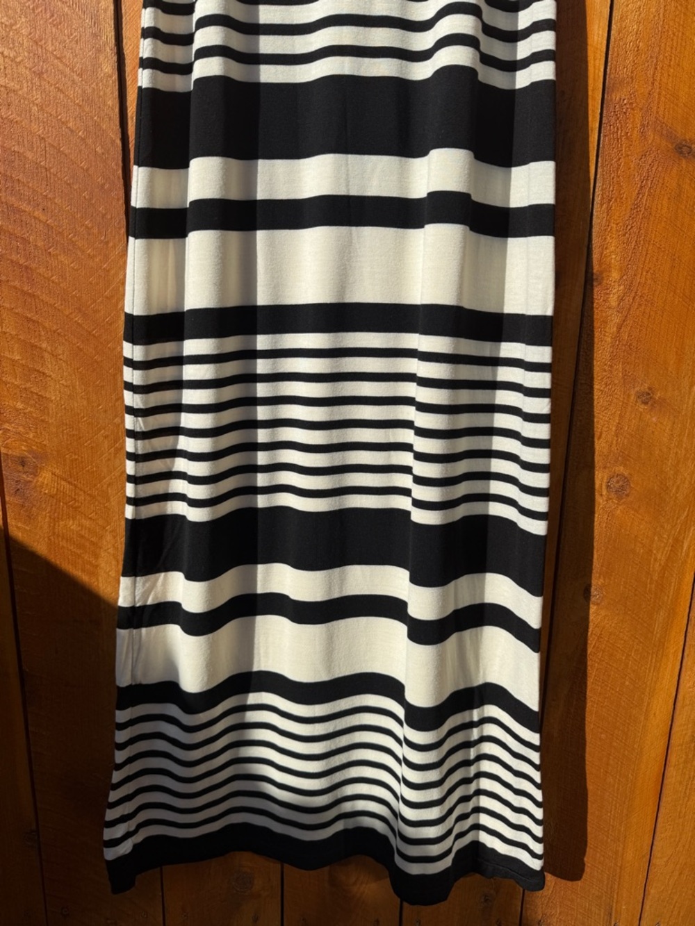 Just Love Sleeveless Black & Off White Striped Maxi Dress - Small - Picture 8 of 9
